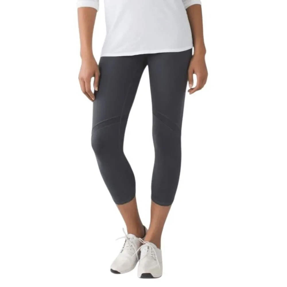 LULULEMON ATHLETICA Wunder Under Crop 21' Hi-Rise (Shine On) Size 4